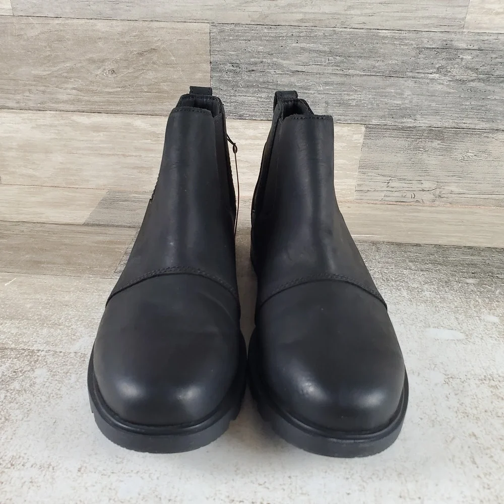 Sorel Emelie III Womens Chelsea Boot Sz 6.5 Black Waterproof Elastic Side Panels